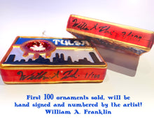 Tulsa Flag - DECOPOLIS, "Tulsa Hometown Traditions" Blown Glass Ornament, Limited edition of 100 signed by artist.