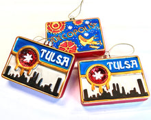 Tulsa Flag - DECOPOLIS, "Tulsa Hometown Traditions" Blown Glass Ornament, Limited edition of 100 signed by artist.