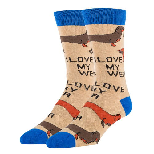 Men's Crew Socks - Love My Weiner