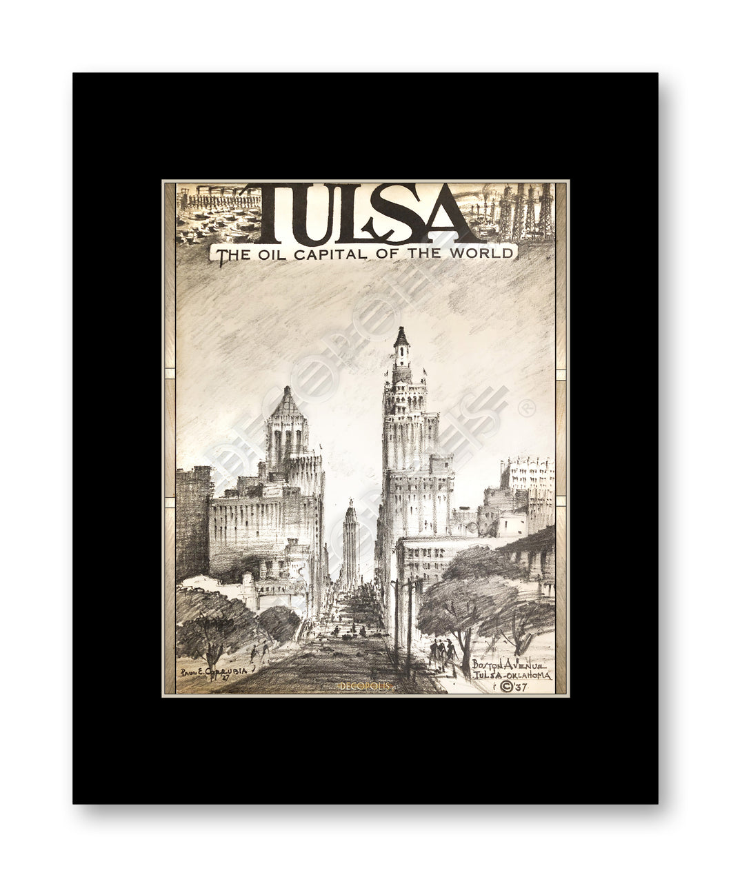 DECOPOLIS Corrubia Print - Boston Avenue Cover - Matted