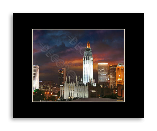 DECOPOLIS Print - Tulsa Downtown Sunset - Matted