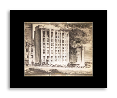 DECOPOLIS Corrubia Print - Tulsa Club Building - Matted