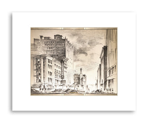 DECOPOLIS Corrubia Print - Looking West on 4th - Matted