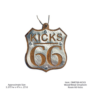Wood/Metal Ornament - Route 66 - Kicks