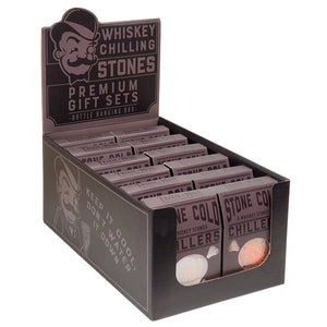 Whiskey Stones Display, 12 asst. w/stones