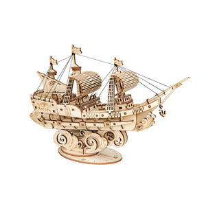 3D Wooden Puzzle: Sailing Ship