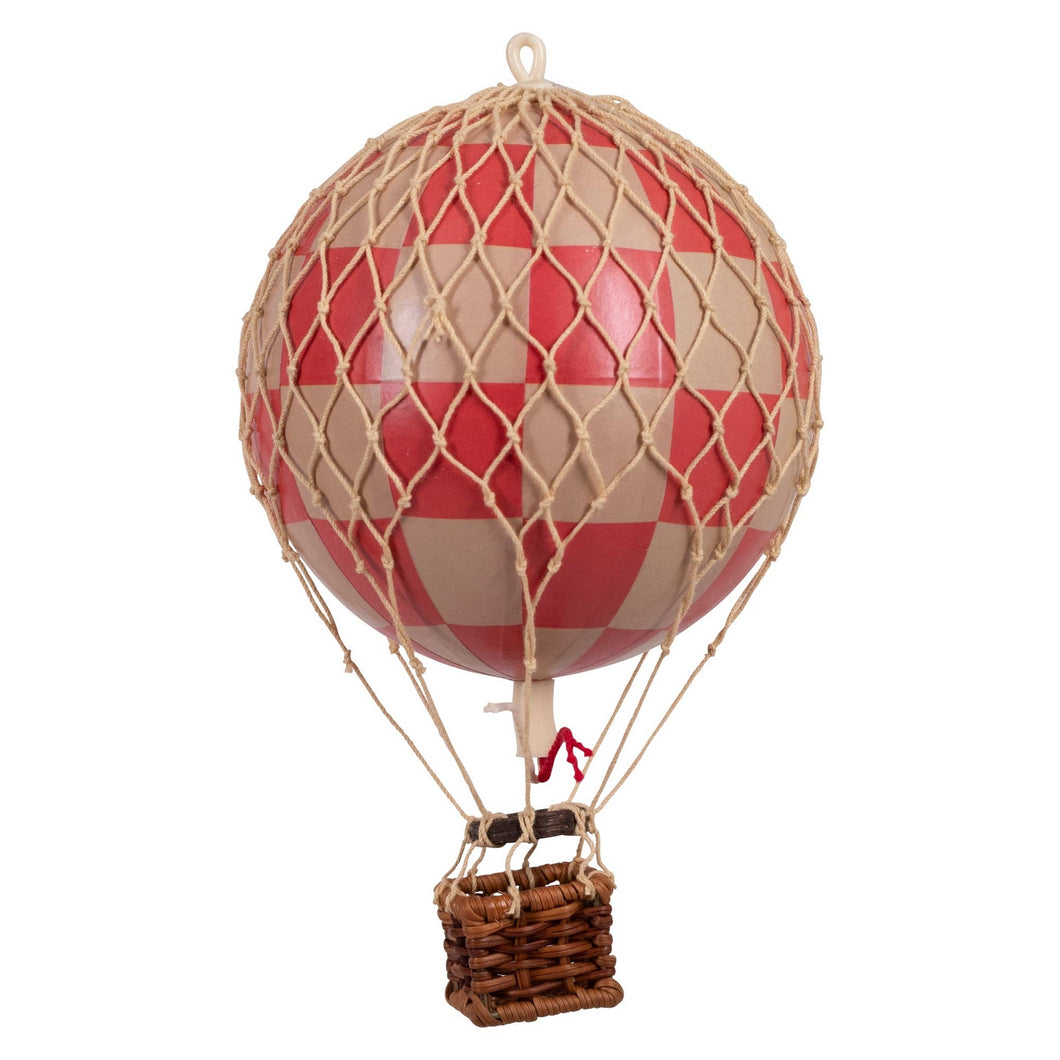 Floating The Skies Hot Air Balloon - Red Check 3.3in
