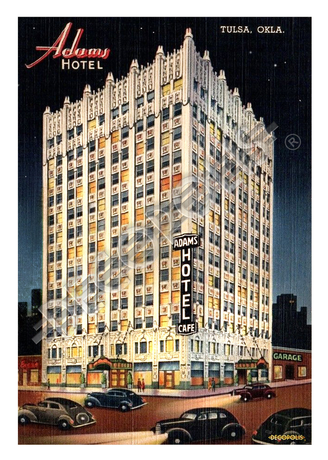 DECOPOLIS Postcard - Adams Hotel