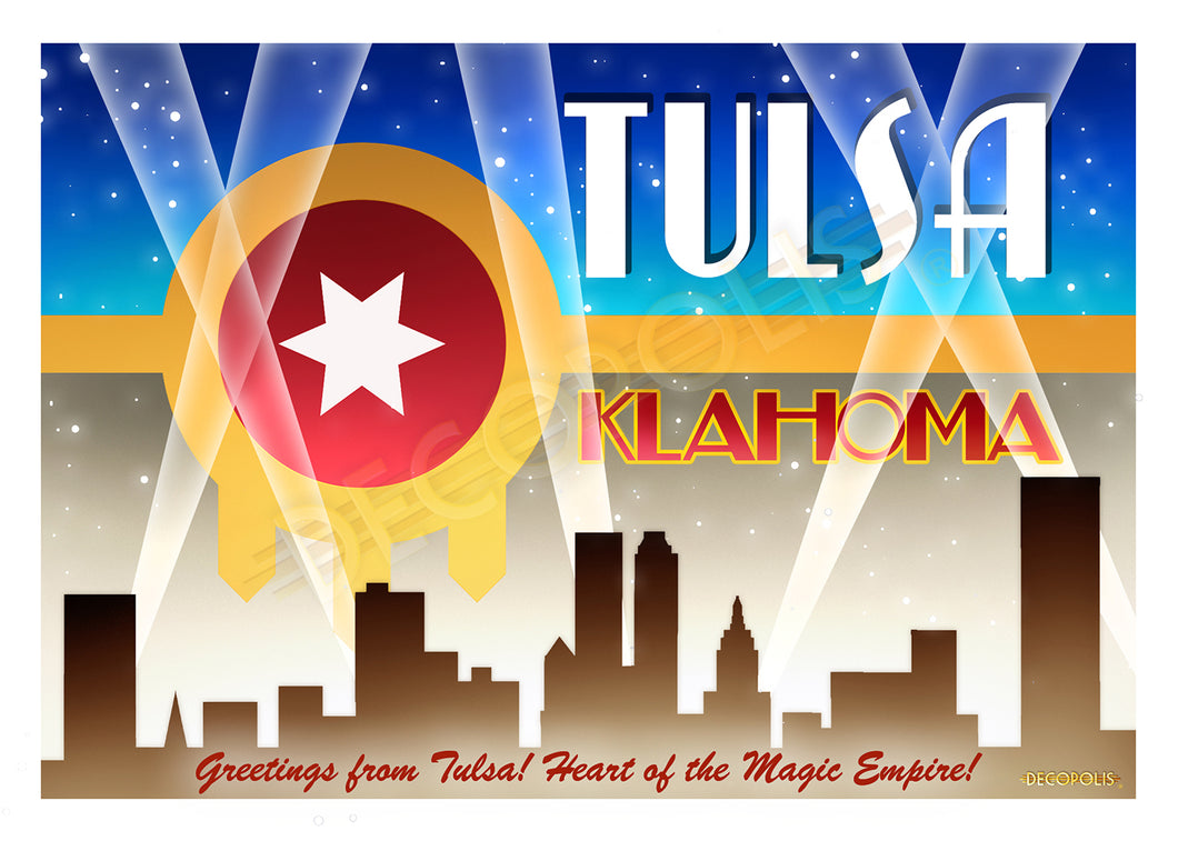 DECOPOLIS Postcard - Tulsa Flag 