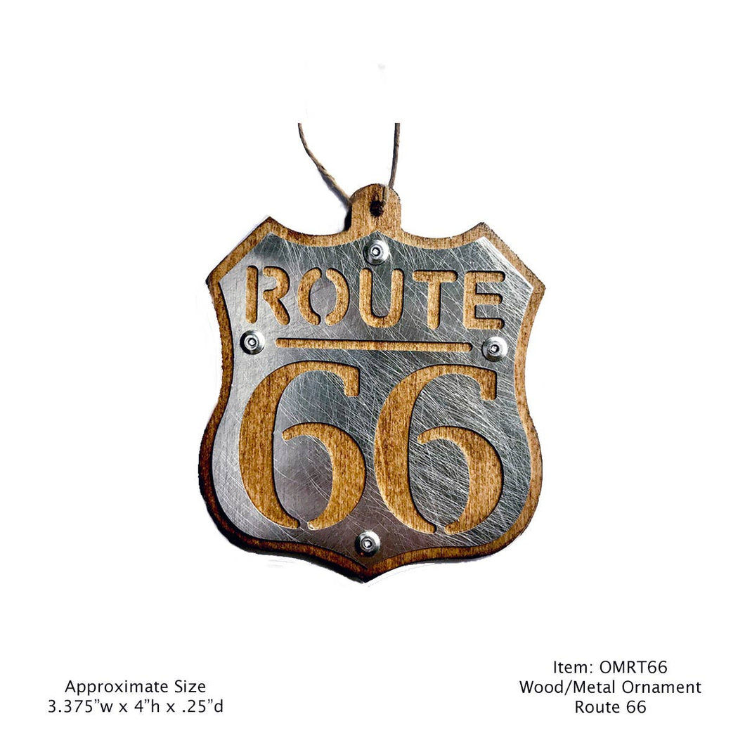 Wood/Metal Ornament - Route 66