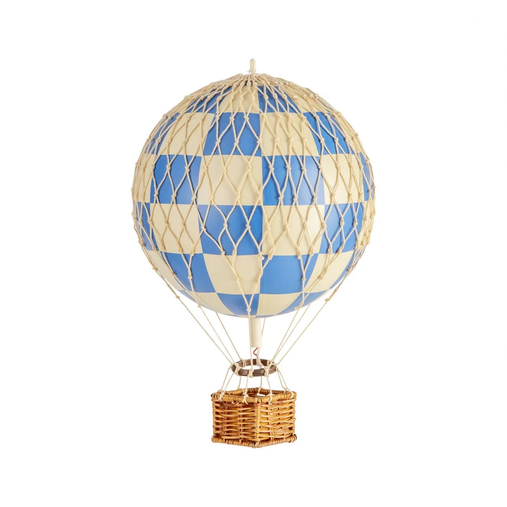 Travels Light Hot Air Balloon - Blue Check 7.1in
