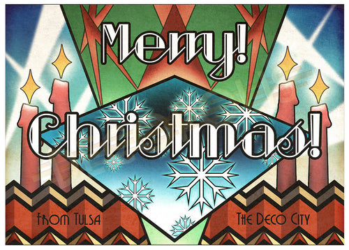 DECOPOLIS Christmas Card - Art Deco Merry Christmas