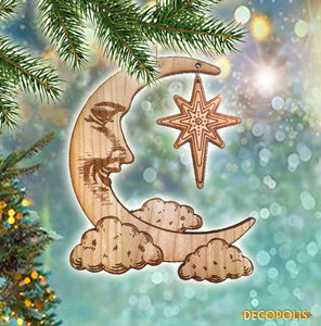 Wood Ornament, DECOPOLIS Moon