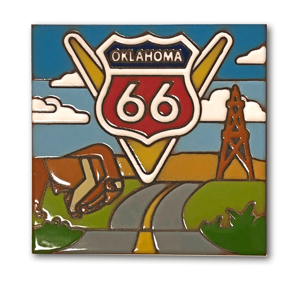 6x6 Oklahoma Route 66 Trivet Tile
