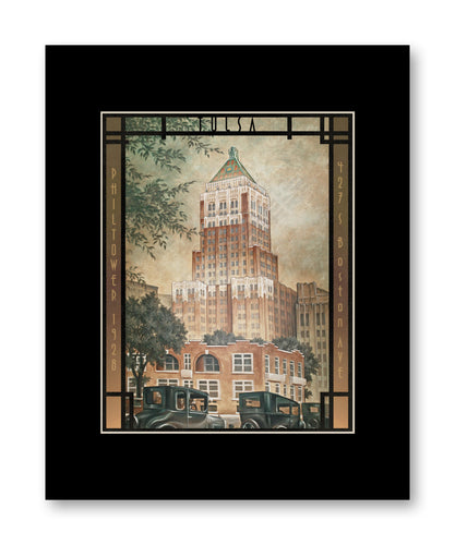 DECOPOLIS Print - Tulsa Philtower - Matted