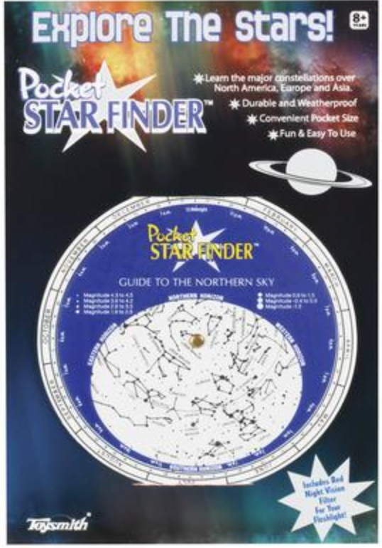 Pocket Star Finder, Travel size, Use with Flashlight, STEM