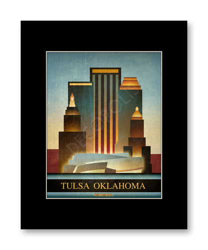 DECOPOLIS Print - Tulsa Skyline - Matted