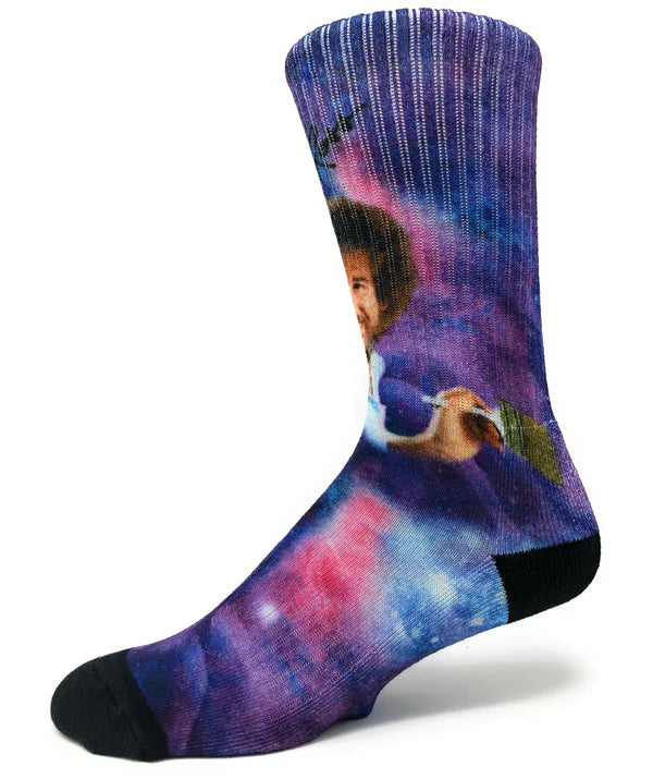 Unisex Cotton Crew - Spaced Out Bob Ross Socks