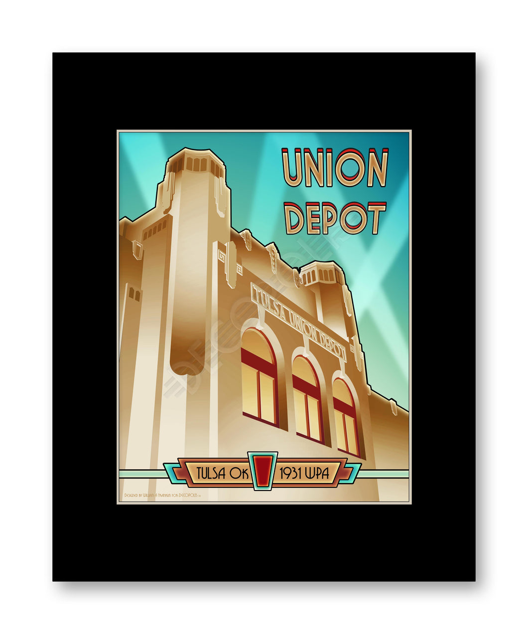 DECOPOLIS Print - Tulsa Union Depot - Matted