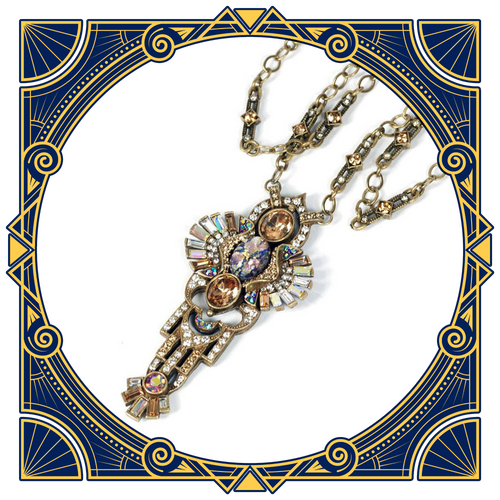 Art Deco - Gatsby, Secret Mirror Necklace