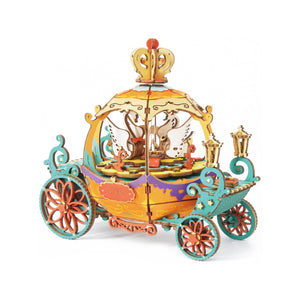 3D Wooden Puzzle Music Box: Pumpkin Carriage