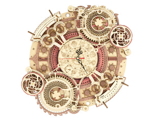 3D Wooden Puzzle: Zodiac Wall Clock