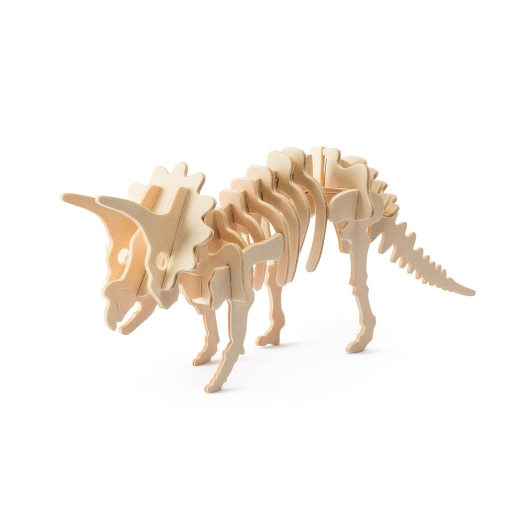 3D Wooden Dinosaur Puzzle: Triceratops